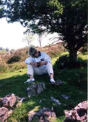 Ingrid Inspecting Rocks in Somerset